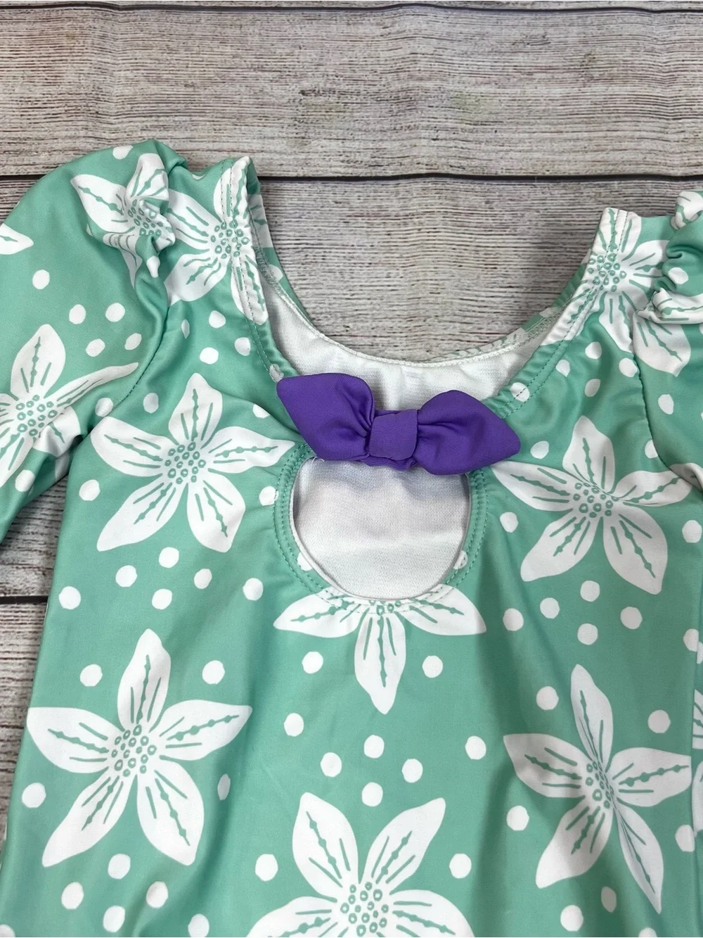 Disney Little Mermaid Long Sleeve Swimsuit Toddler Girls' Swimwear Size 3T Beach